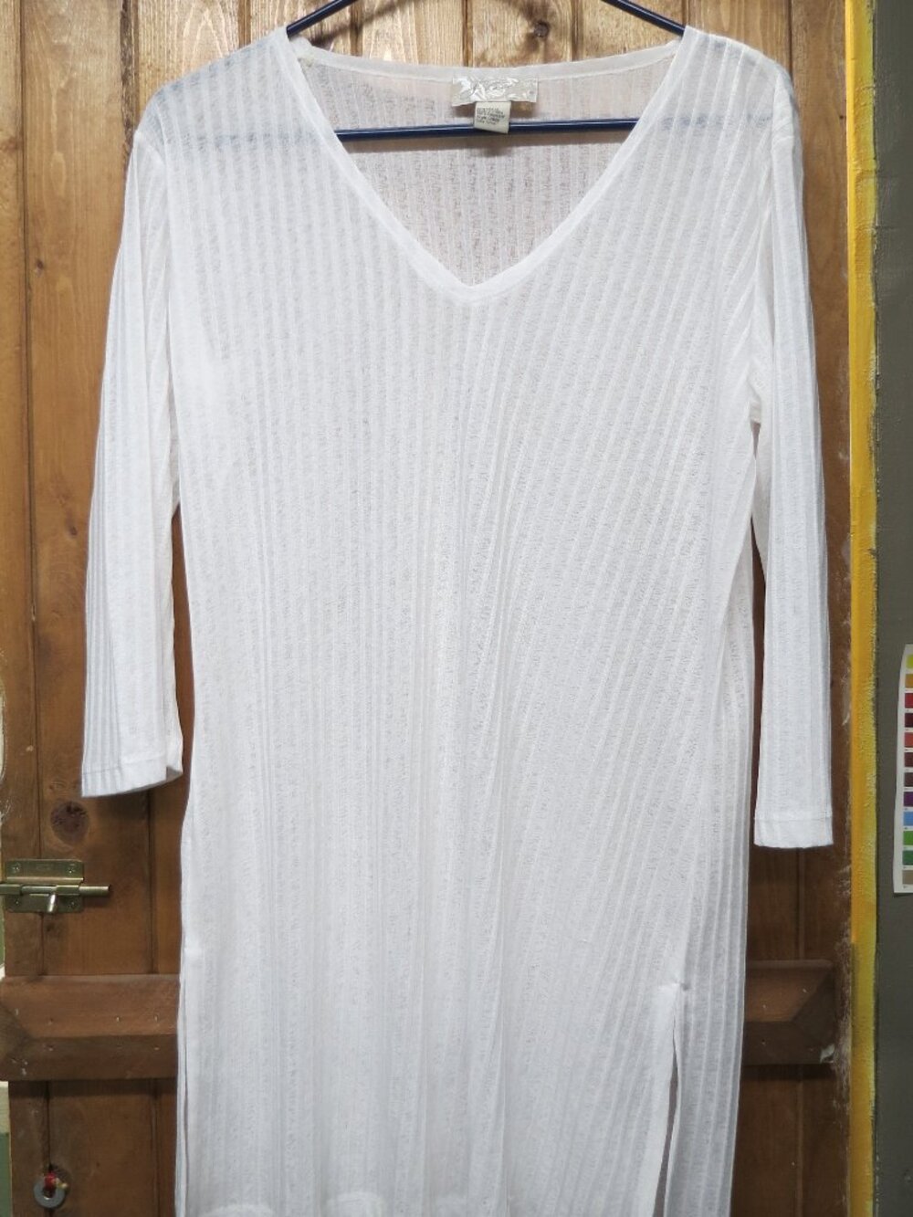 Semi-sheer White Tunic J Valdi Size S Summer Beach